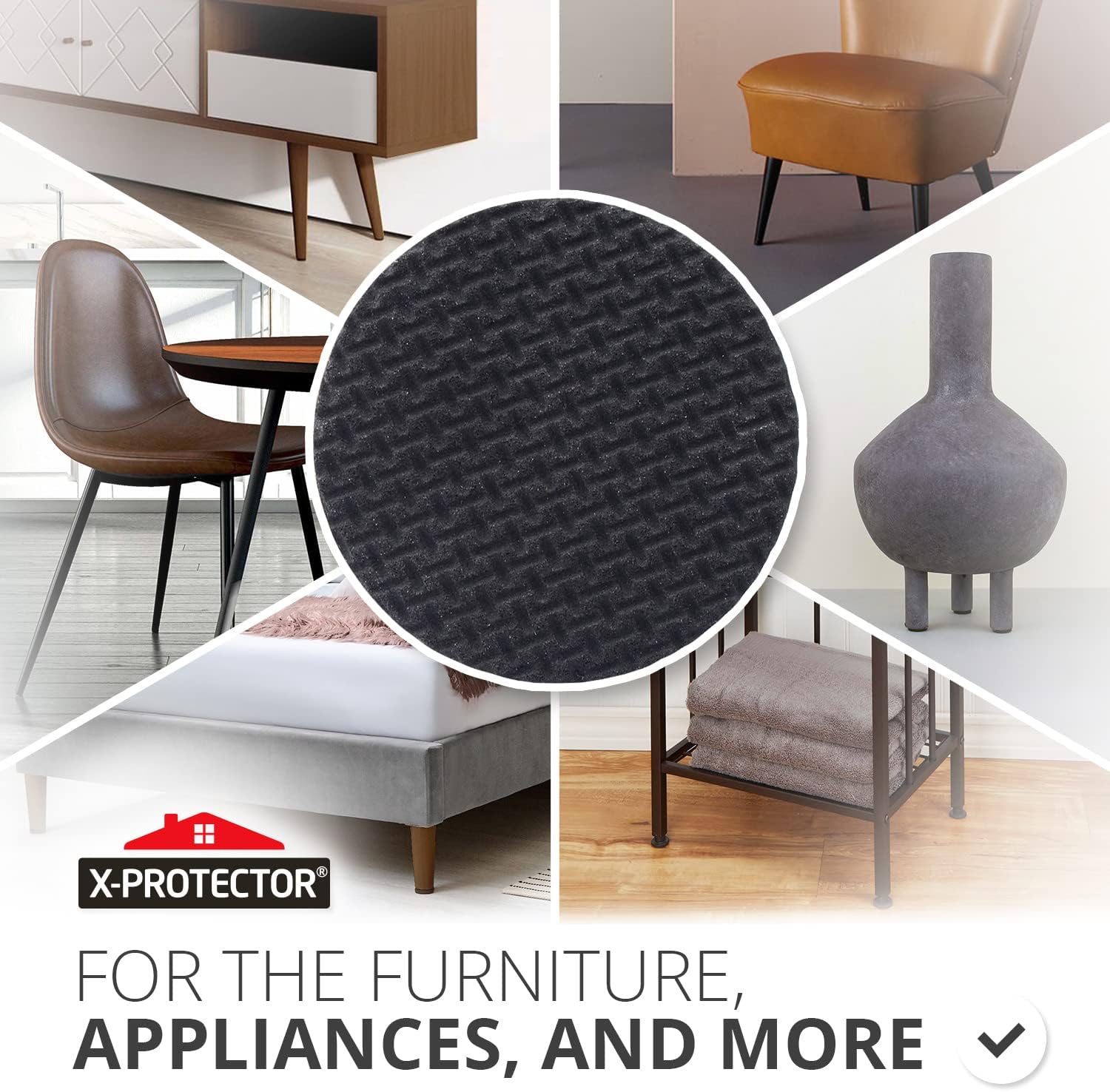 X-PROTECTOR Non Slip Furniture Pads - 8 pcs Premium Furniture Grippers 2"!