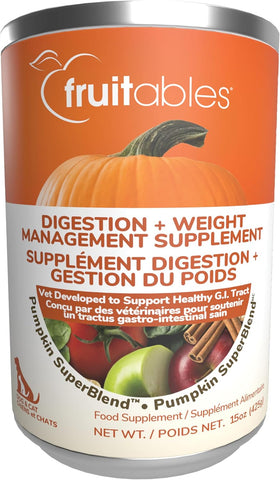Fruitables Pumpkin Digestive Supplement, Fiber Supplement for Dogs, 15oz