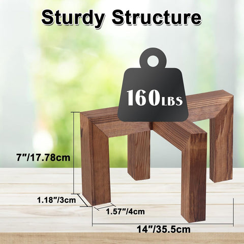 Vigordream Plant Stand, Indoor/Outdoor Wood Plant Holder, Flower Pot Stand