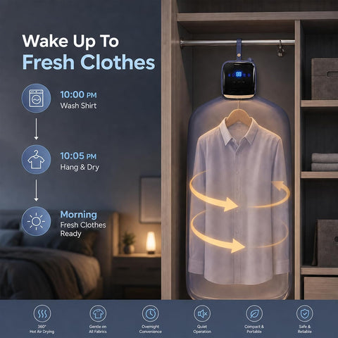 Portable Clothes Dryer, Compact Mini Electric Travel Dryer