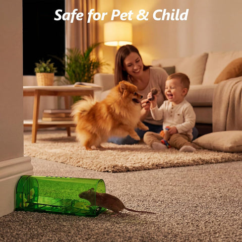 6 Pcs Humane Mouse Traps No Kill,Catch and Release Mouse Traps that Work,Live Mouse Trap Small Capture Cage,Reusable Mice Trap Catch for House & Outdoors
