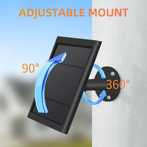 Solar Panel for Ring Camera, 1 Pack 4W Solar Charger with 10FT Cable, USB-C to Barrel Plug Adapter, Compatible with Ring Stick Up Cam Battery/Pro, Spotlight Cam Battery/Plus/Pro, Reolink Argus Pro