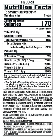 Monster Energy Juice Bad Apple, Energy + Juice, Energy Drink, 16 Ounce (Pack of 15)