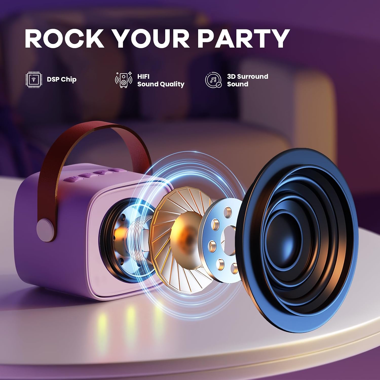 YLL Karaoke Machine for Kids,Birthday Gifts for Girls 3 4 5 6 7 8+Years Old