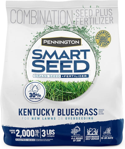 Pennington Smart Seed Kentucky Bluegrass Blend, Grass Seeds for Lawn, 3lb