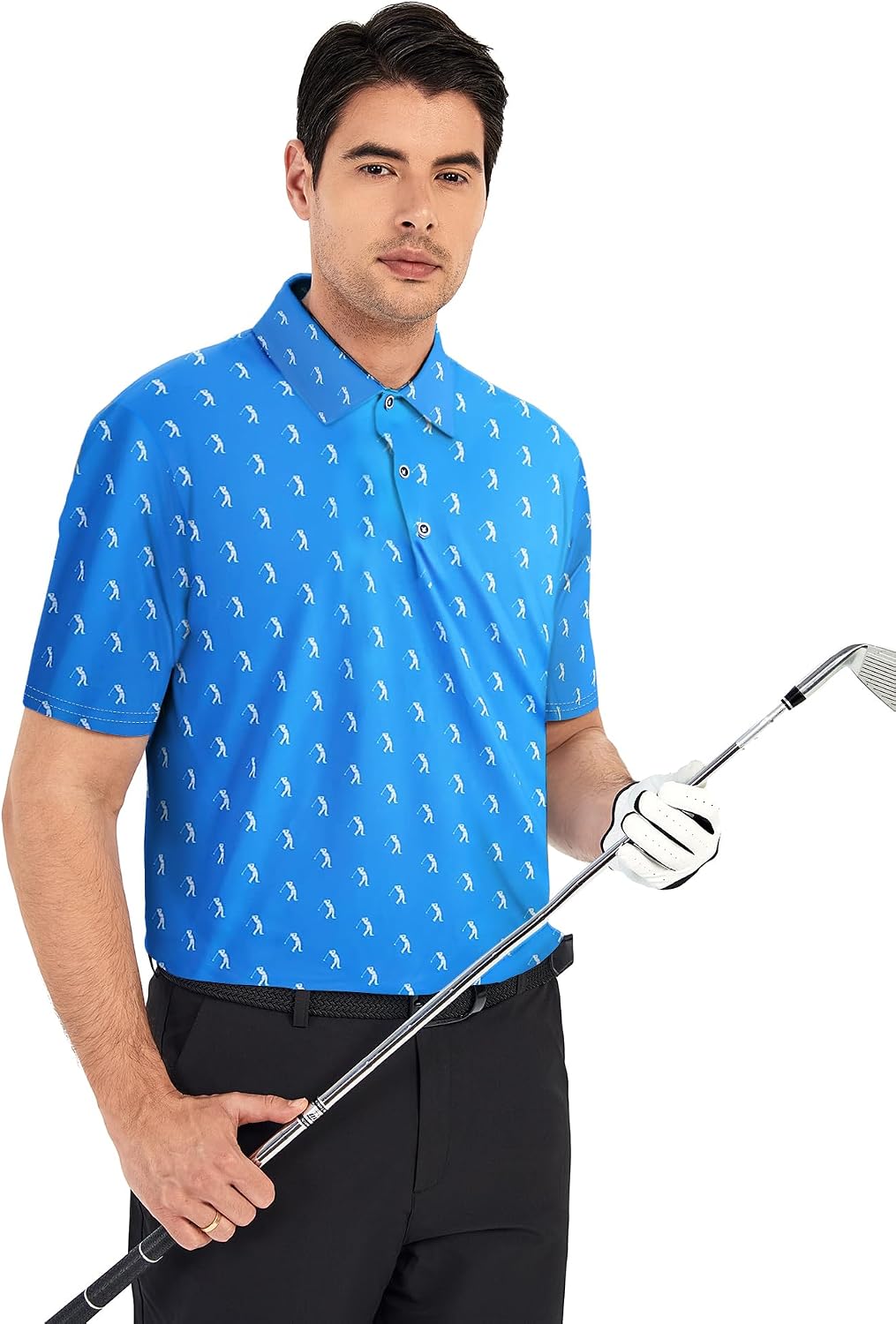 Mens Golf Shirts Short Sleeve Moisture Wicking Dry Fit Performance Athletic Polo Shirt