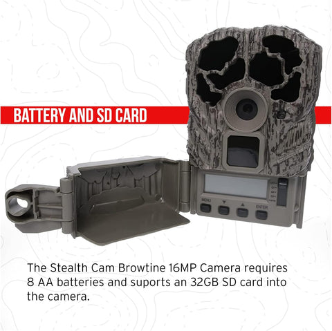 Stealth Cam Browtine 16MP Durable Trail Camera Bundle