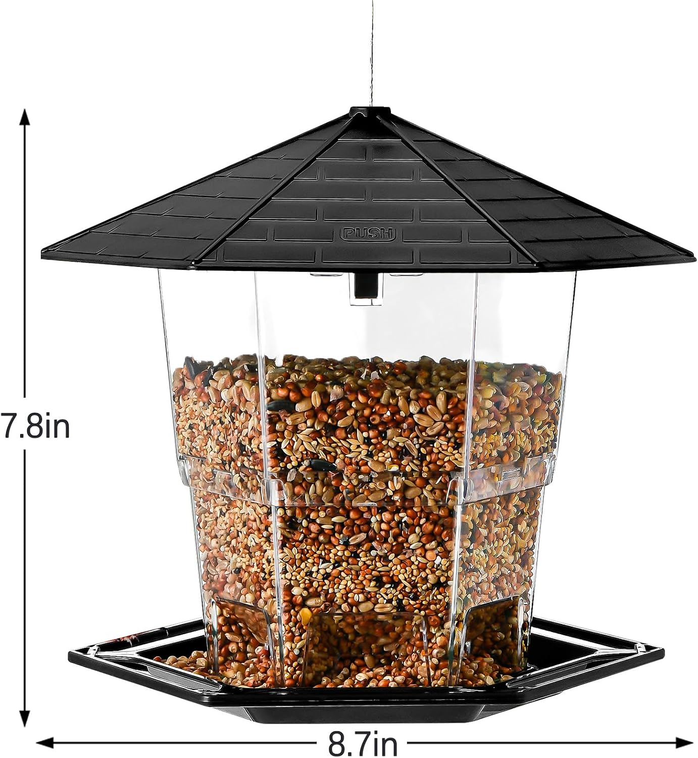 Jealoeur Outdoor Hanging Bird Feeder - Black 2 Pack Wild Bird Seed