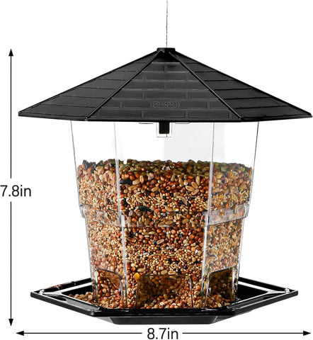Jealoeur Outdoor Hanging Bird Feeder - Black 2 Pack Wild Bird Seed
