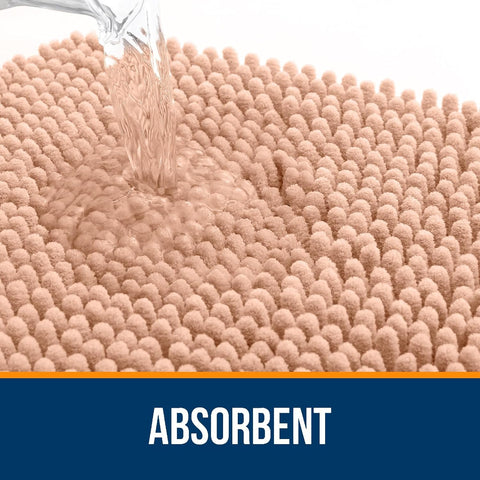 OLANLY Bathroom Rugs 34x21, Extra Soft Absorbent Chenille Bath Rugs
