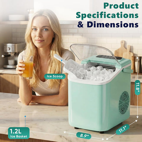 OLIXIS Countertop Ice Maker with Self-Cleaning, Portable Ice Maker Machine