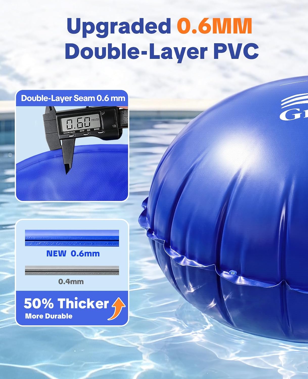 Pool Pillows for Above Ground Pools, 6.5 FT Round for Winterizing