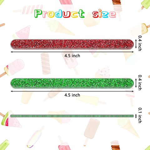 30 Pcs Reusable Acrylic Cakesicle Sticks, 4.5 Inches, Red, Green