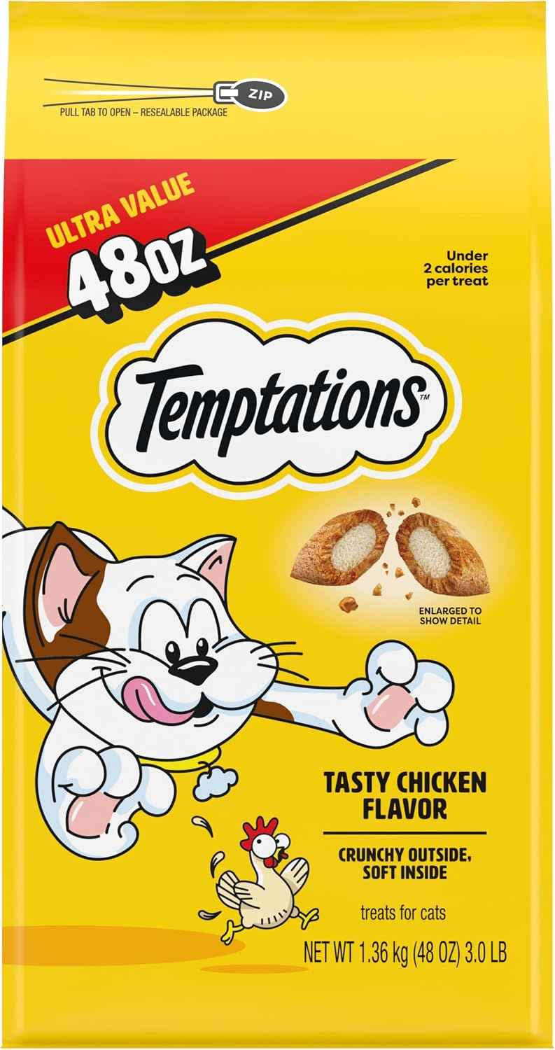 Temptations Classic Crunchy and Soft Cat Treats, Tasty Chicken, 48 oz