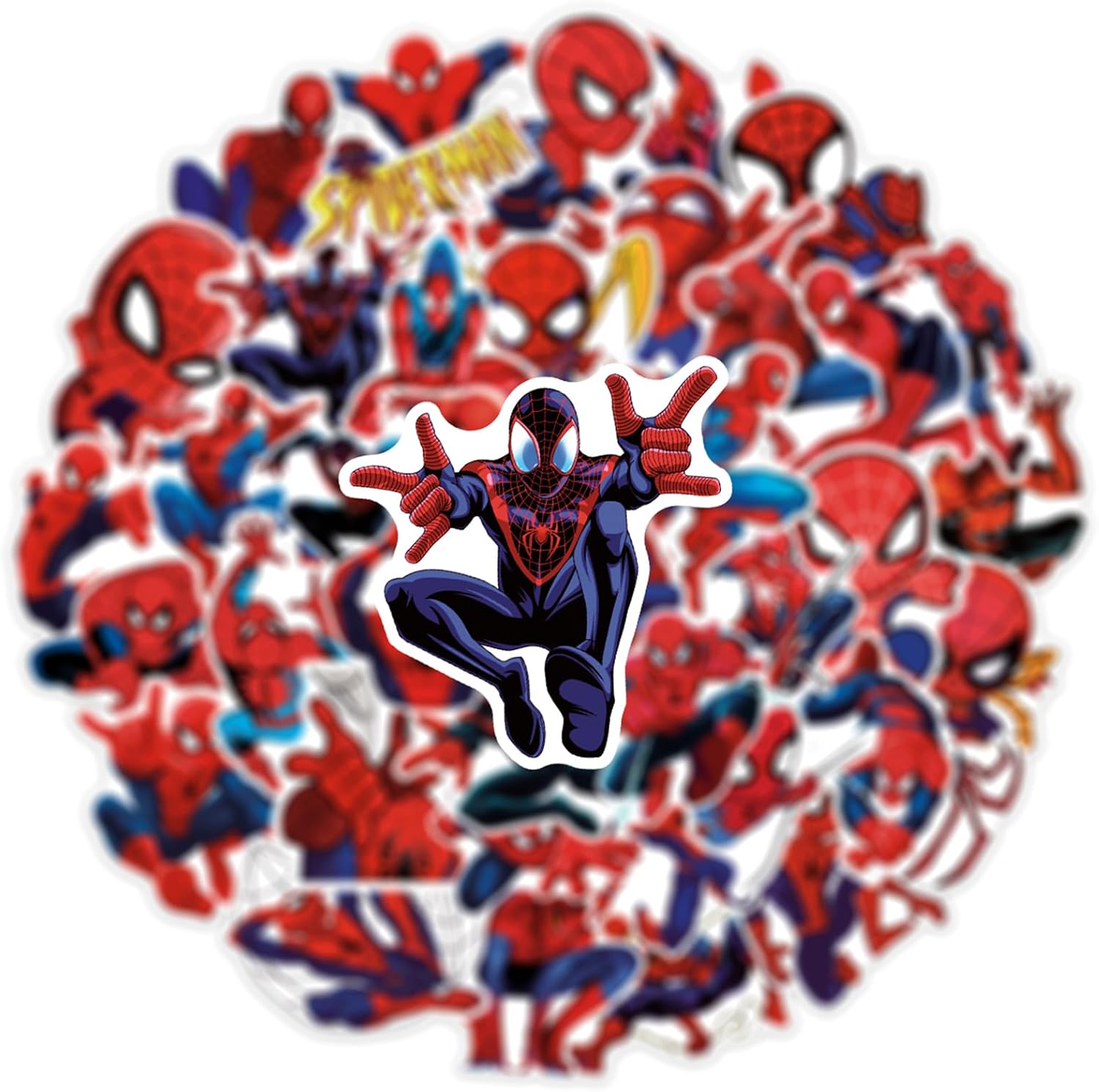 50pcs Spiderman Stickers for Kids, Cool Waterproof Vinyl Decal for Teen Adult Boy Laptop, Travel Case, Phone, Bike, Water Bottle, Guitar, Computer, Skateboard