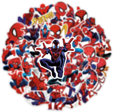 50pcs Spiderman Stickers for Kids, Cool Waterproof Vinyl Decal for Teen Adult Boy Laptop, Travel Case, Phone, Bike, Water Bottle, Guitar, Computer, Skateboard