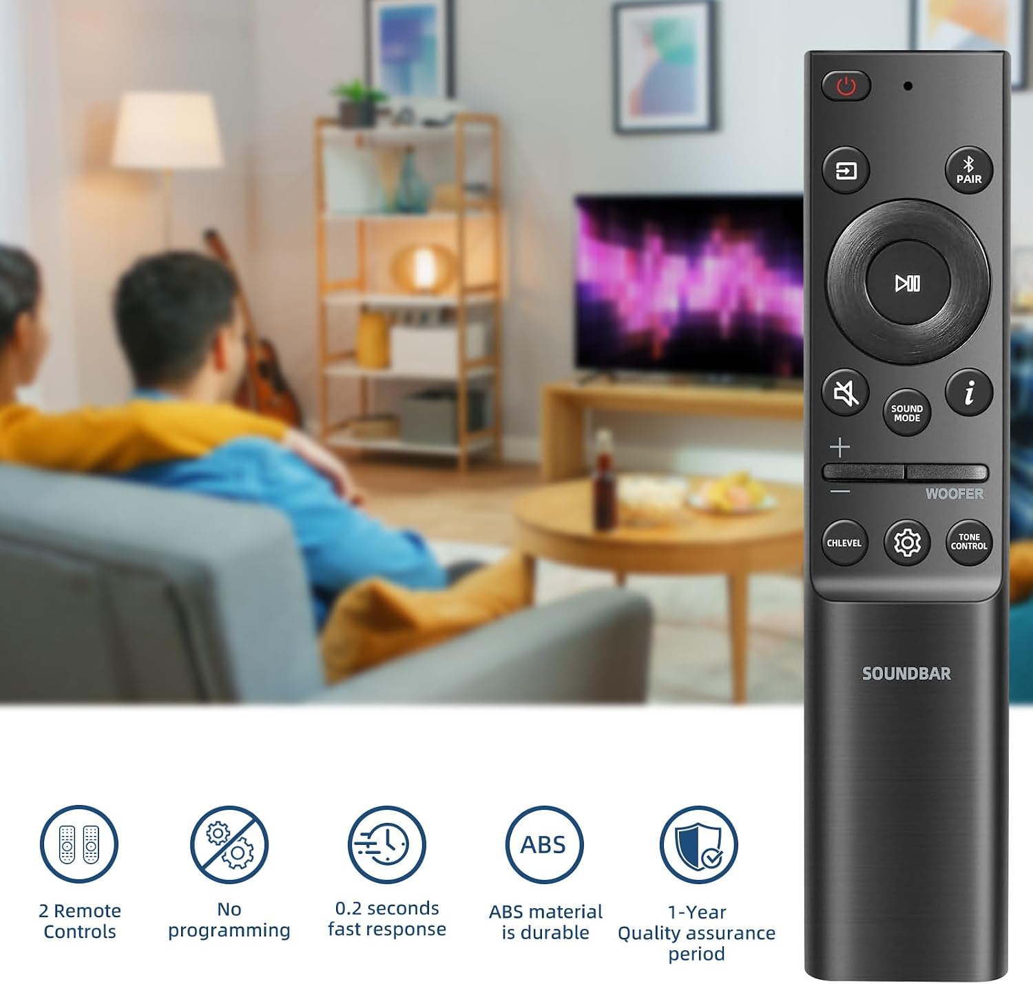 (2 Pack) Replacement for Samsung Soundbar Sound bar Remote Control