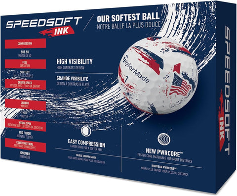 TaylorMade SpeedSoft Golf Balls, Maximum Distance with Ultra-Soft Feel, Perfect for Off The Tee and Around The Green
