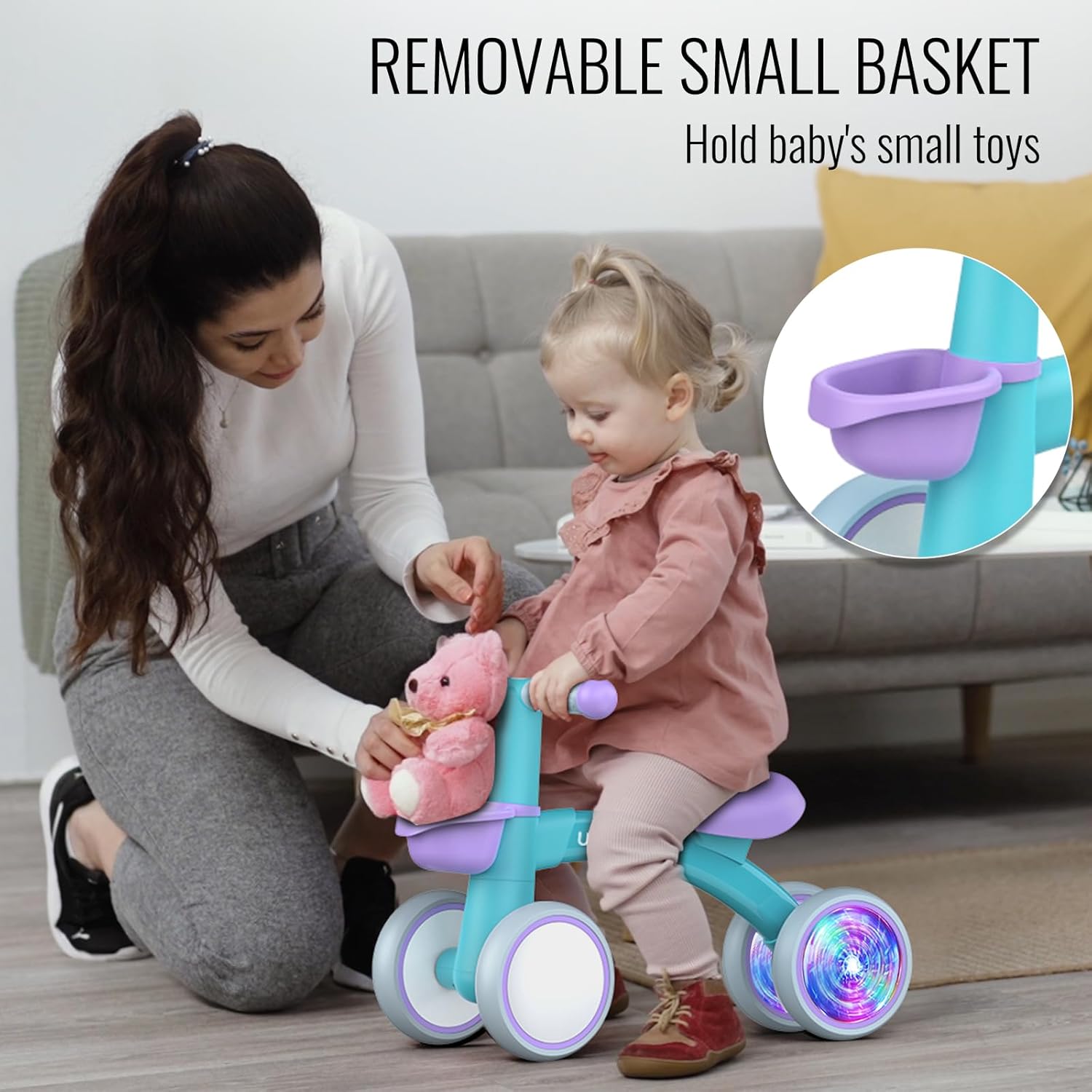 Umatoll Baby Balance Bike Toy for 1 Year Old Boy Girl, First Birthday Gift