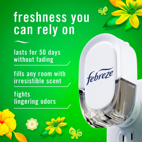 Febreze Plug In Air Freshener, Odor-Fighting Scented Oil Refill, For Home, Bathroom, & Kitchen, Long Lasting, Gain Moonlight Breeze and Gain Original Scents, 0.87oz Refills, 4 Count (2 of Each Scent)
