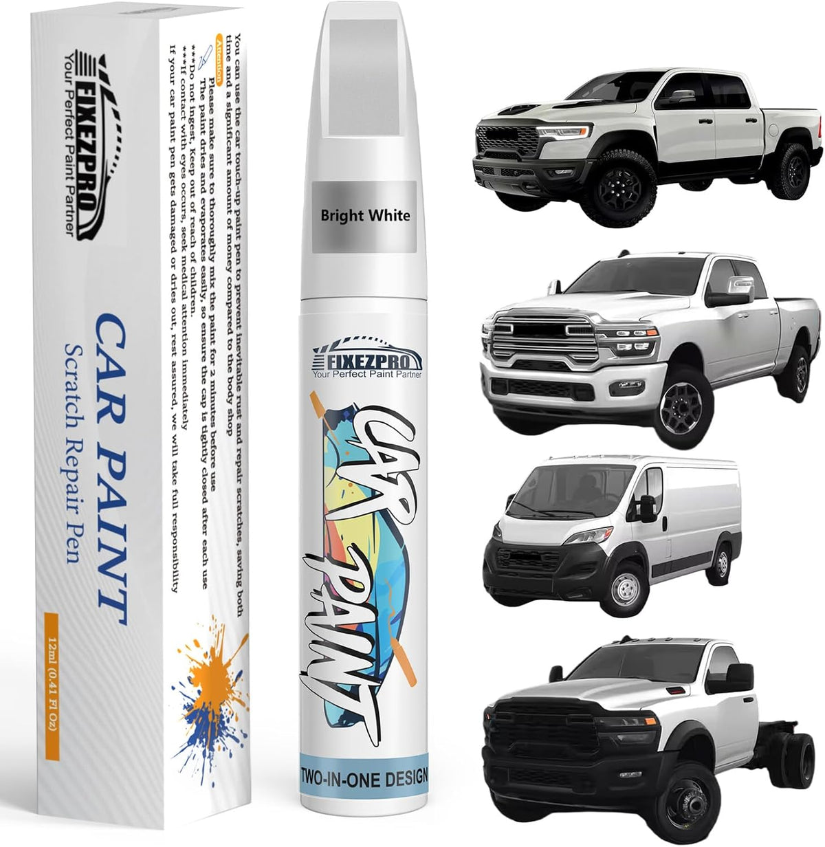 Bright White(PW7/GW7) Touch Up Paint for Ram