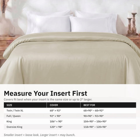 California Design Den Luxury Twin XL Duvet Cover, Beige