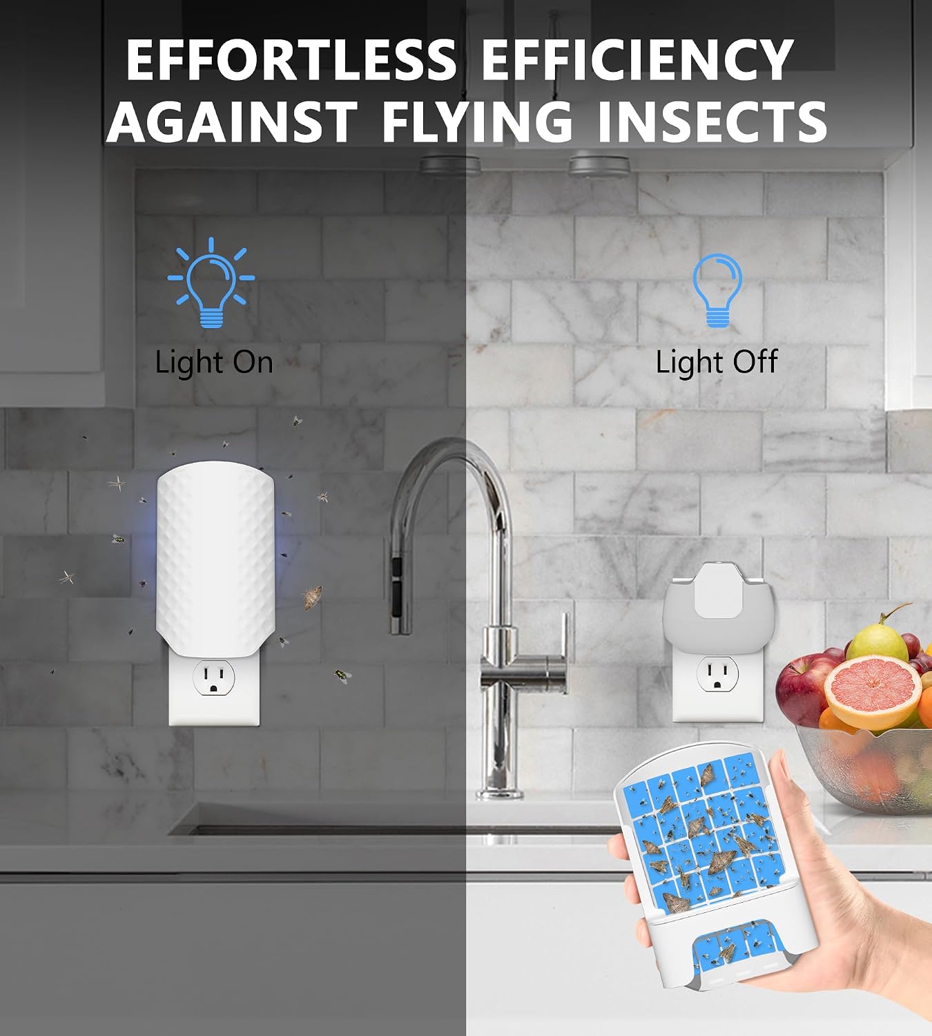 WOWCATCH Flying Insect Trap for Indoors, Plug-in Bug Catcher, 2+10 Combo