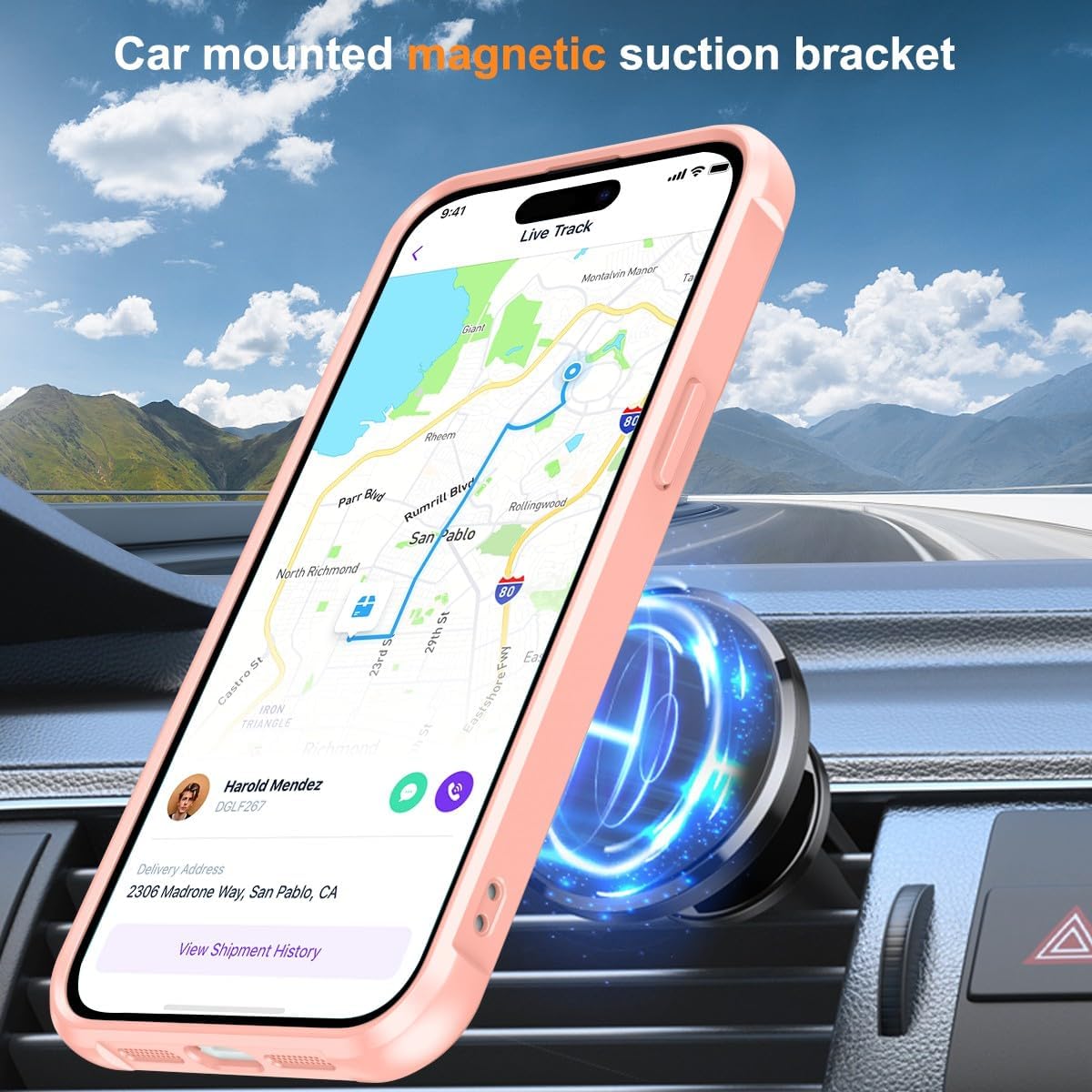 CHAOFEnG Compatible with iPhone 15 Pro Case with Stand, Pink