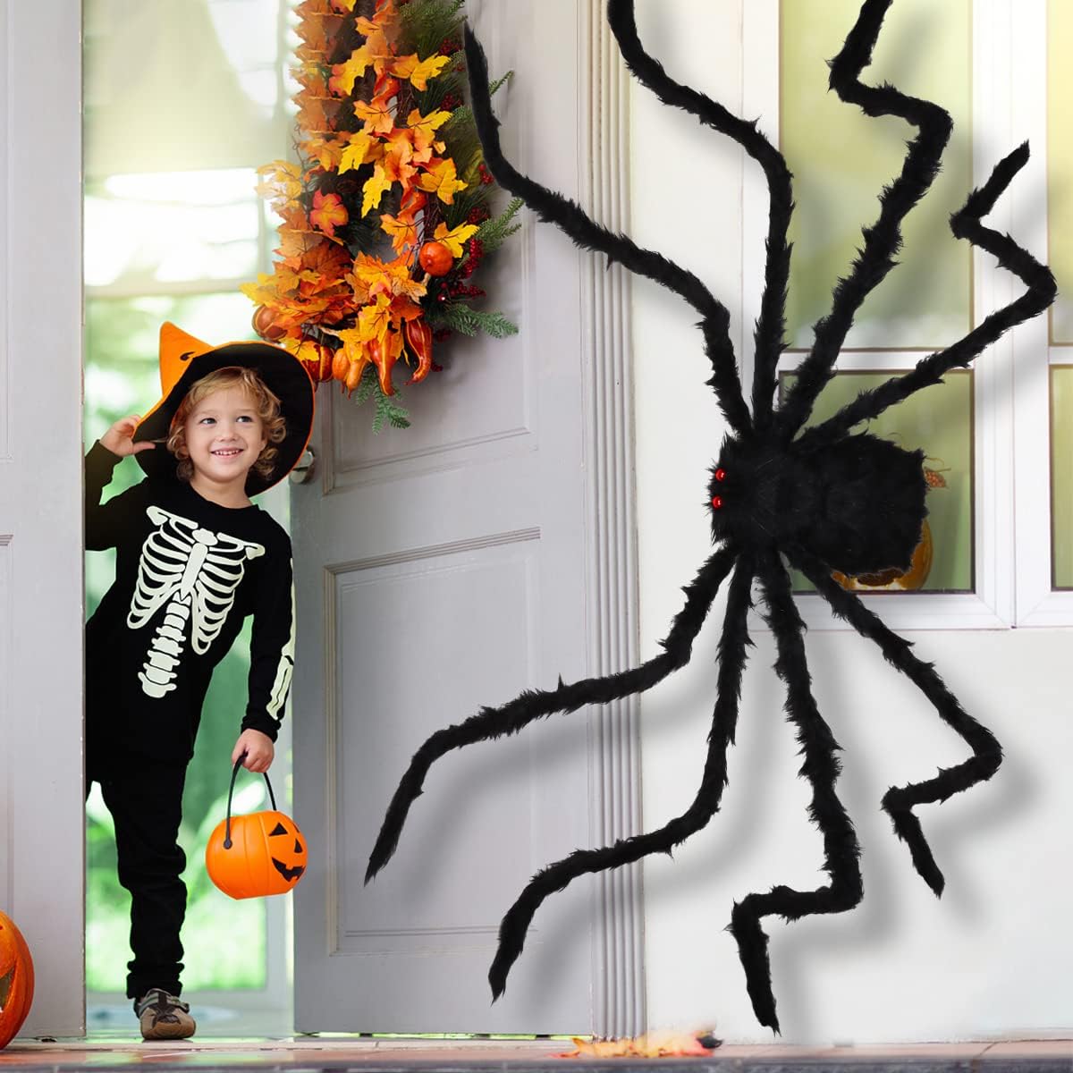 Halloween Outdoor Decorations Giant Spider: 6.5 FT Scary Large Spider Decor