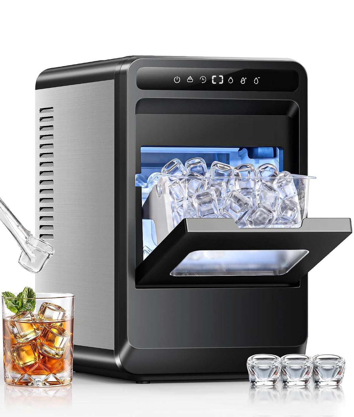 Clear Ice Cube Maker, 8 Crystal Clear 1.2" Jelly Ice Cube Per Batch