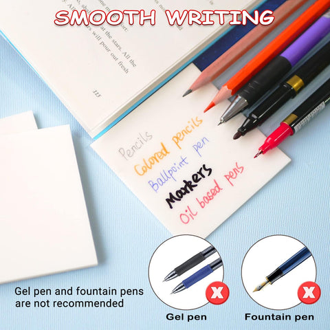 ENLUOM 400 Sheets Colored Transparent Sticky Notes - 3 x 3 in Translucent Sticky Notes, Pastel Clear Waterproof Self-Sticky Note, See Through Sticky Note, Aesthetic Office Supplies (8 Pads)