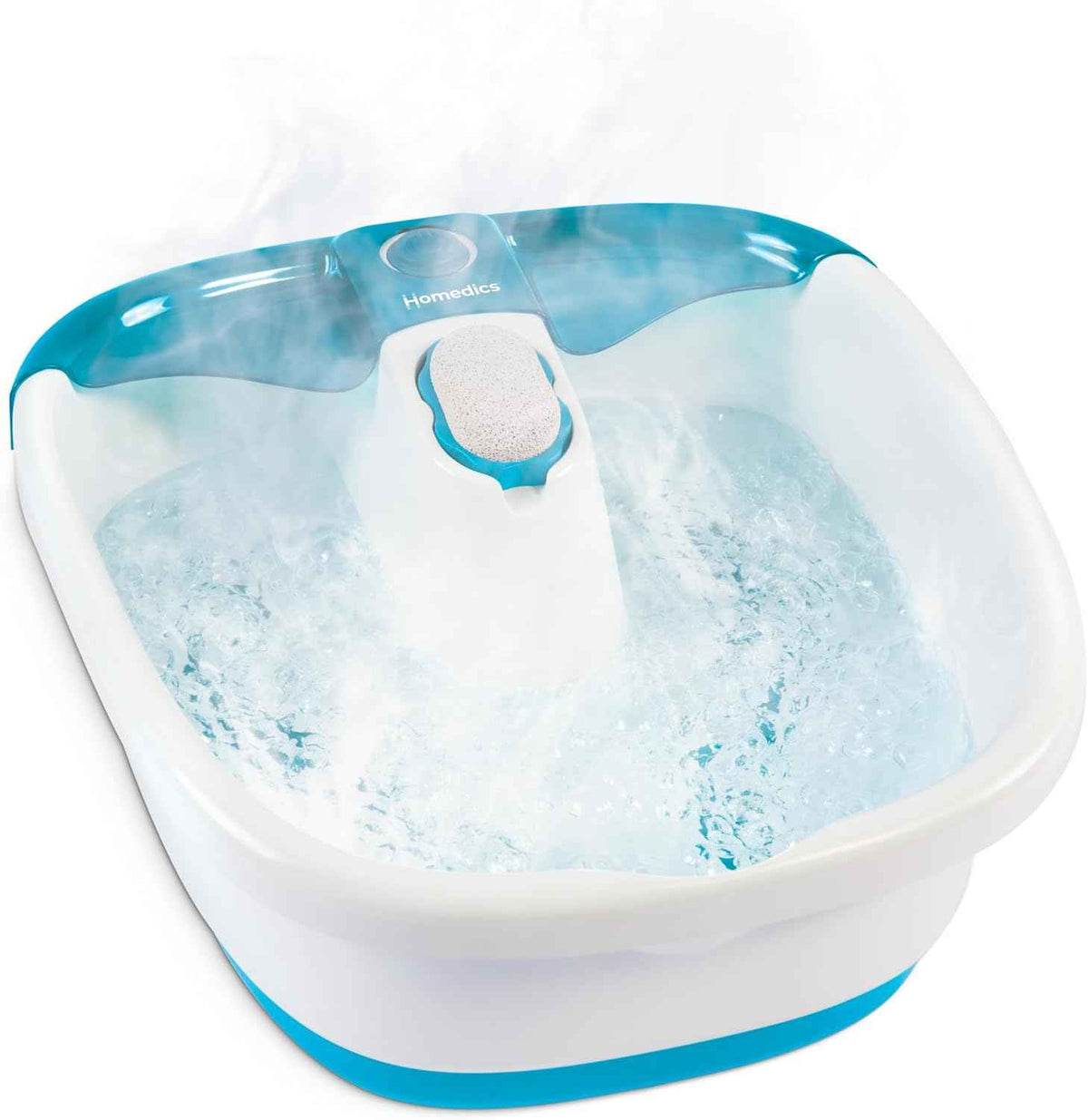 Homedics Bubble Mate Foot Spa, Toe Touch Controlled Foot Bath | with Invigorating Bubbles and Splash Proof, Raised Massage Nodes and Removable Pumice Stone