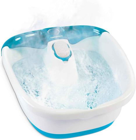 Homedics Bubble Mate Foot Spa, Toe Touch Controlled Foot Bath | with Invigorating Bubbles and Splash Proof, Raised Massage Nodes and Removable Pumice Stone