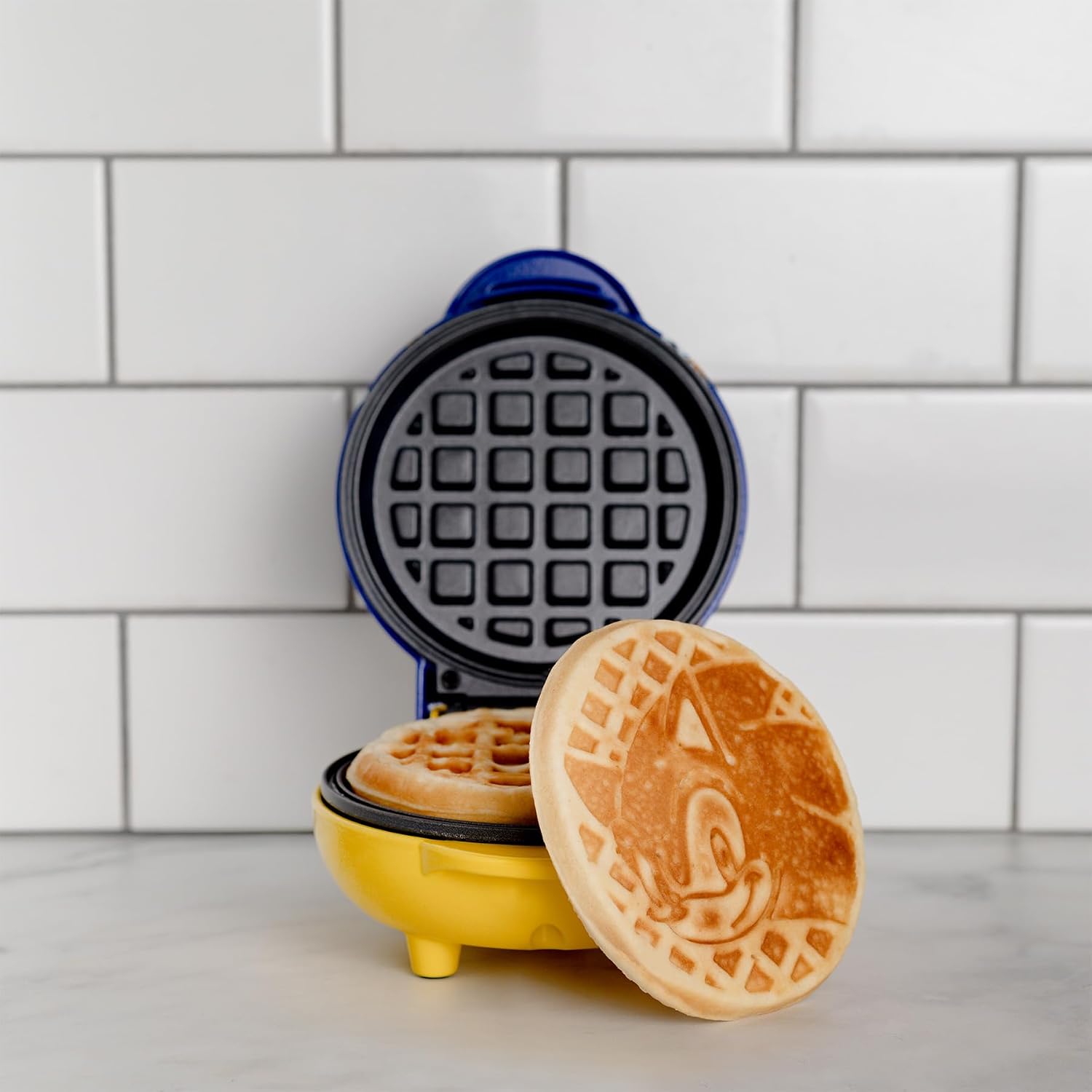 Uncanny Brands Sonic the Hedgehog Mini Waffle Maker - Sega Kitchen Appliance