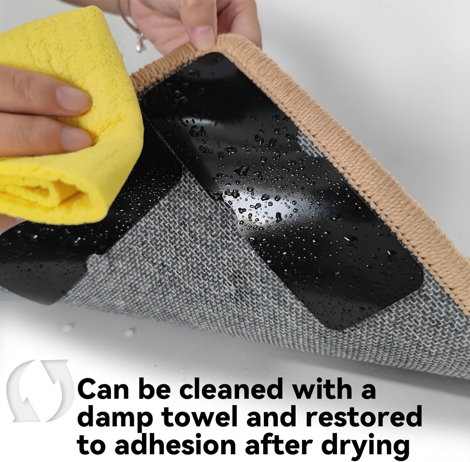 Reusable Rug Tape Grippers, Carpet Tape No Damaging for Hardwood Floors 8Pc