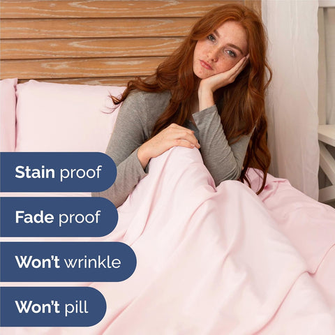 King Size 4 Piece Sheet Set - Breathable & Cooling Sheets - Lavender Pink