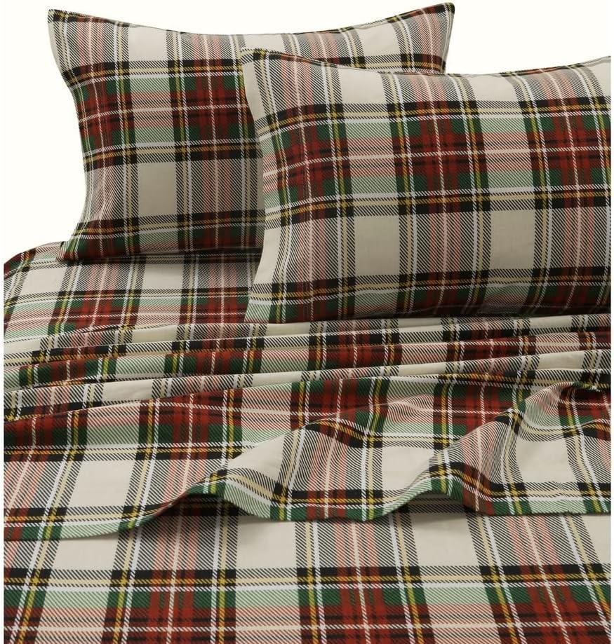 Tribeca Living King Deep Pocket Flannel Sheet Set, Snowflakes Multi