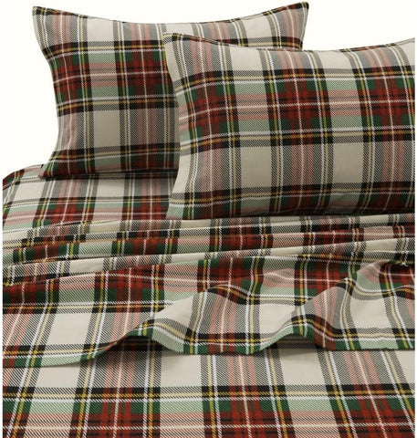 Tribeca Living King Deep Pocket Flannel Sheet Set, Snowflakes Multi