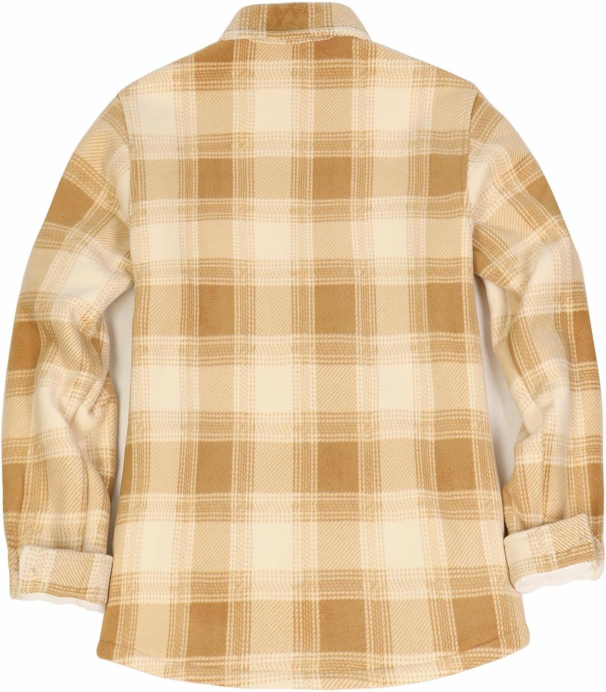 ThCreasa Womens Sherpa lined Button Up Plaid Shacket with Pockets