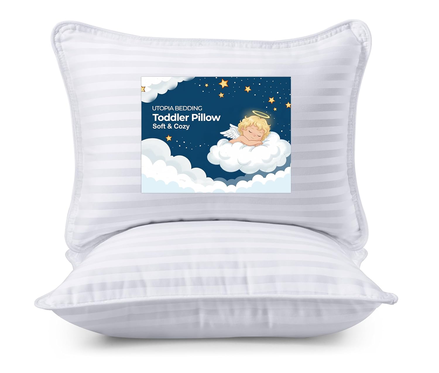 Utopia Bedding Toddler Pillow 2 Pack, Cotton Blend Shell 13x18 Inch, White