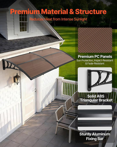 VEVOR Awnings for Door Entrance 38" x 78" Window Awning Canopy Exterior