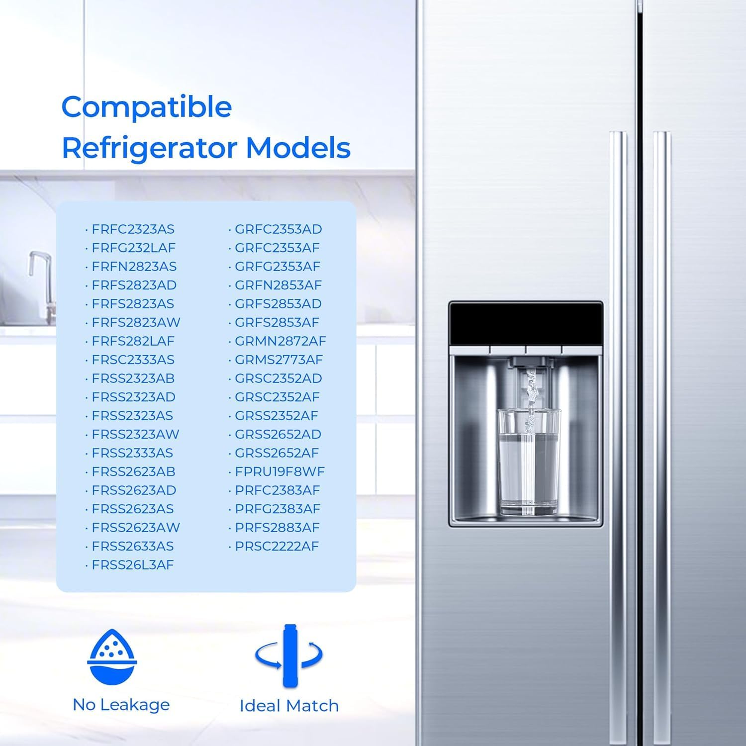 TEEHAY PWF-1 FPPWFU01 Frigidaire Water Filter, 2 Packs