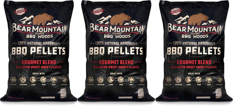 Bear Mountain FK99 Premium All Natural Low Moisture Hardwood Smoky Gourmet Blend BBQ Smoker Pellets for Outdoor Grilling, 20 Pound Bag (3 Pack)