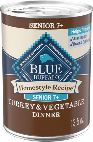 Blue Buffalo Homestyle Recipe Turkey Senior Wet Dog Food, 12.5 oz, 12 ct