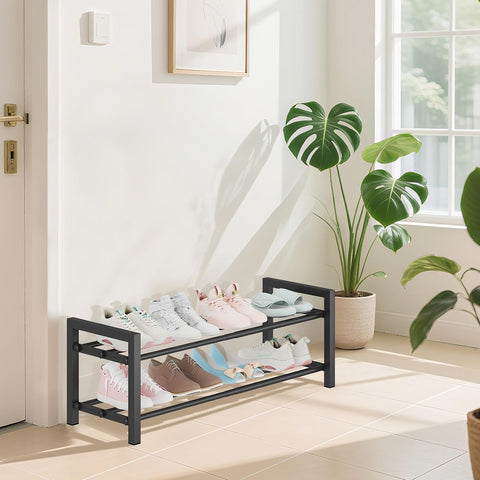 Expandable Metal Shoe Rack for Closet & Entryway, Shoe Storage Organizer