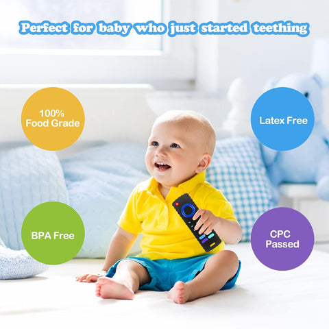 Silicone Baby Teething Toys, TV Remote Teethers for 6-12-18 Months Infant, Fire TV Remote Control Shape Toddlers Teething Remote Teethers, Chew Toys (FTV-1 Pack)