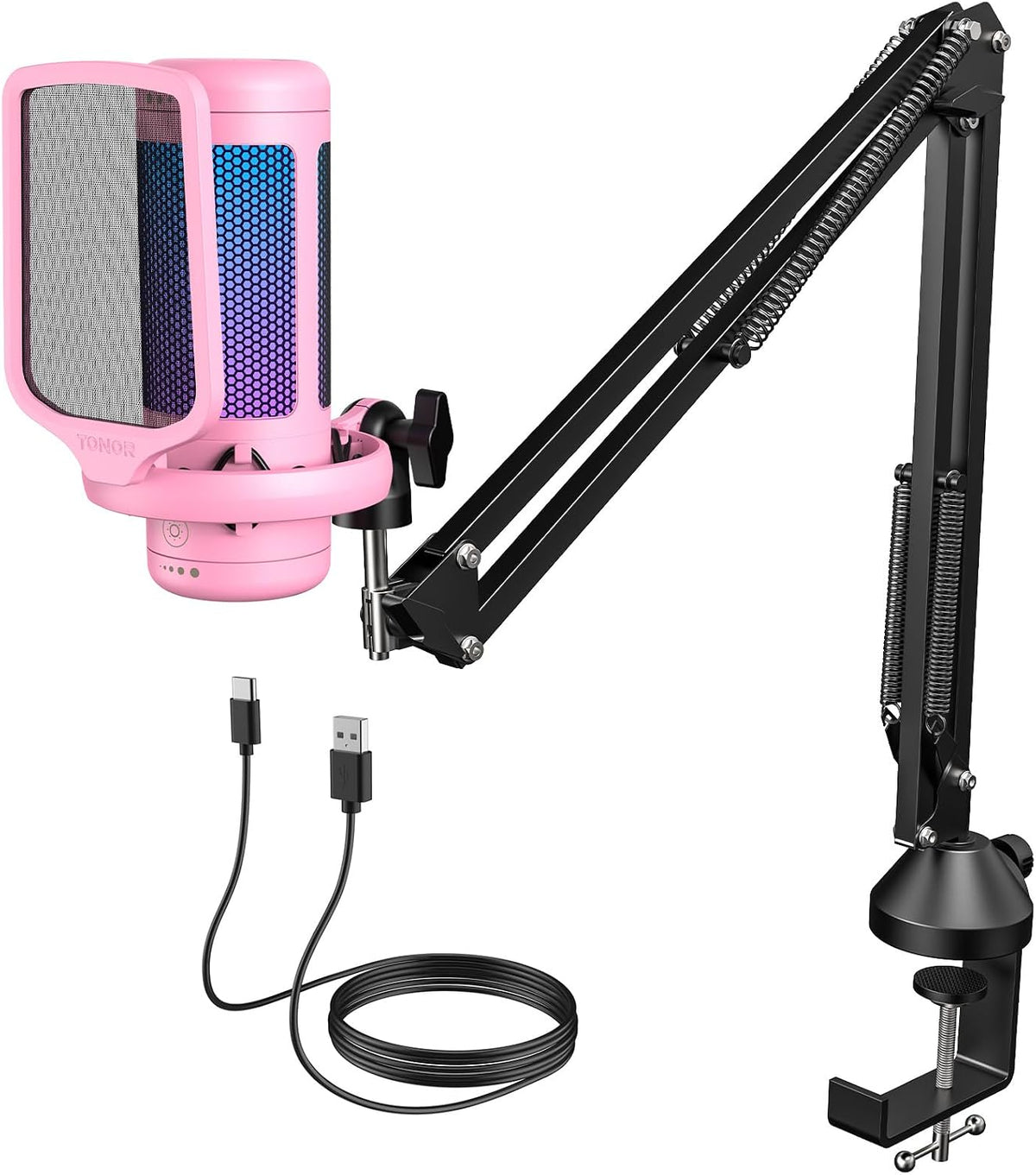 TONOR Gaming Microphone Set, Vocal Condenser Mic fop PC Gamers with RGB
