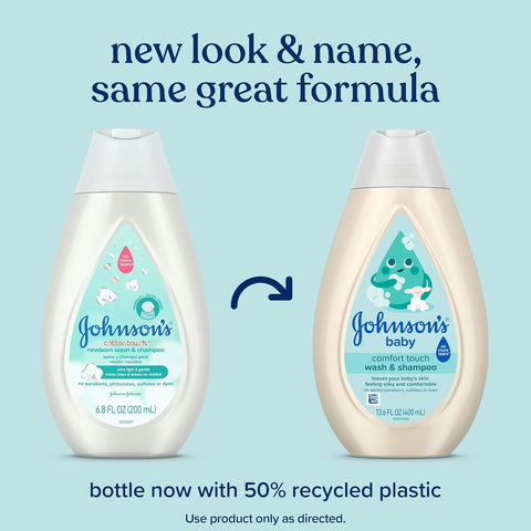 Johnson's Baby Comfort Touch Newborn Baby Wash & Shampoo, 13.6 fl oz