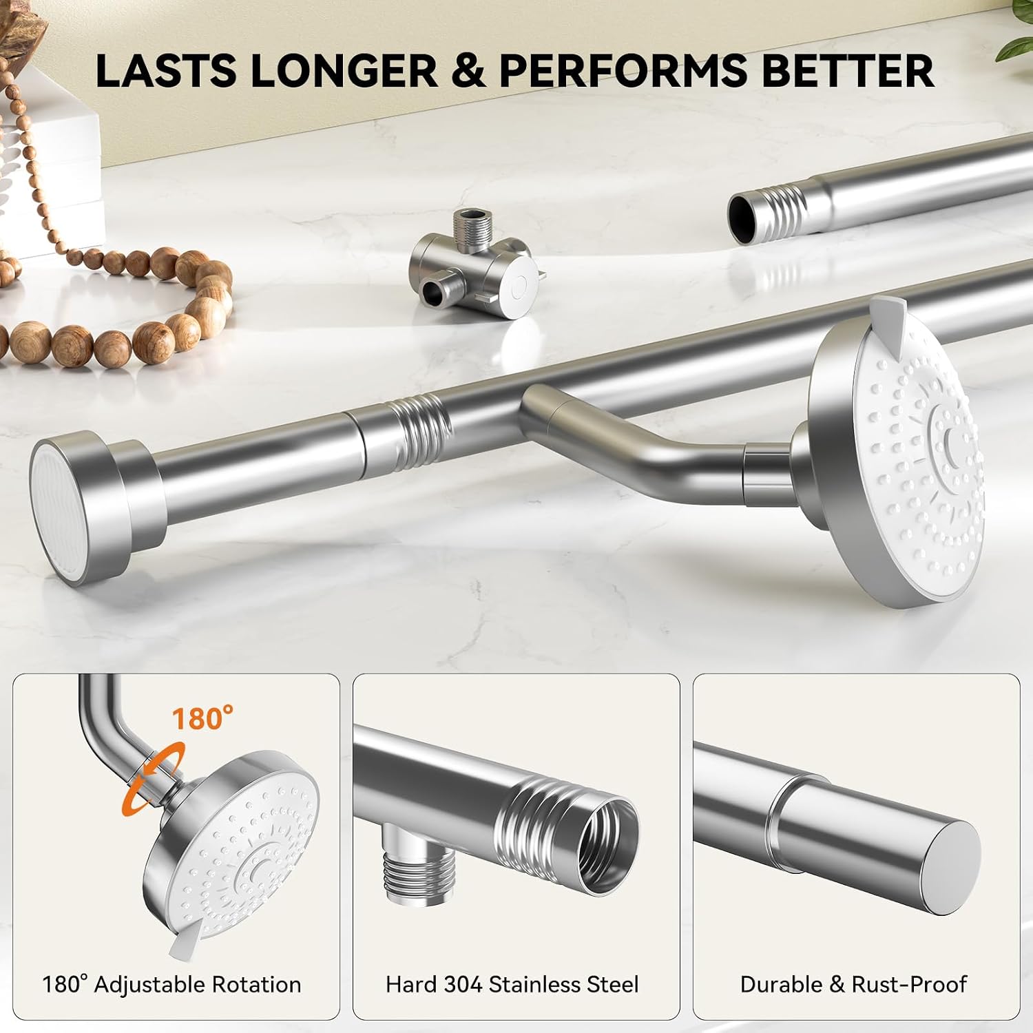 Dual Shower Head for Couples, Double Showerheads (Chrome)