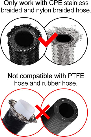 EVIL ENERGY 12AN Hose End Fitting 90 Degree Swivel for CPE Braided Hose Black 2PCS